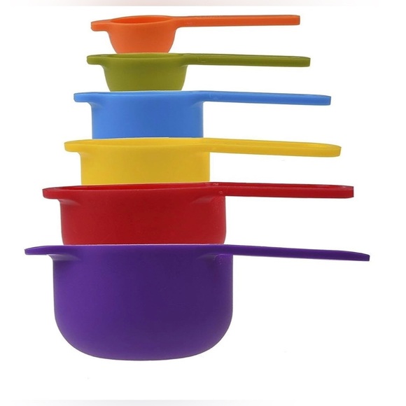 6piece multicolor hard silicone Nested Measuring Spoons new - Picture 4 of 6